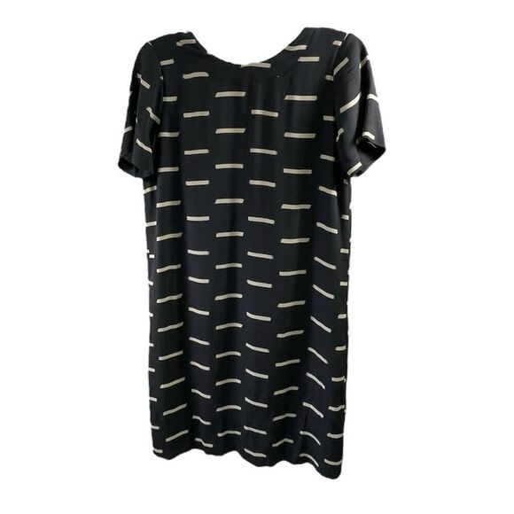 Madewell Dash Black Beige Back Metal Zipper Dress Size 0 - Picture 1 of 9